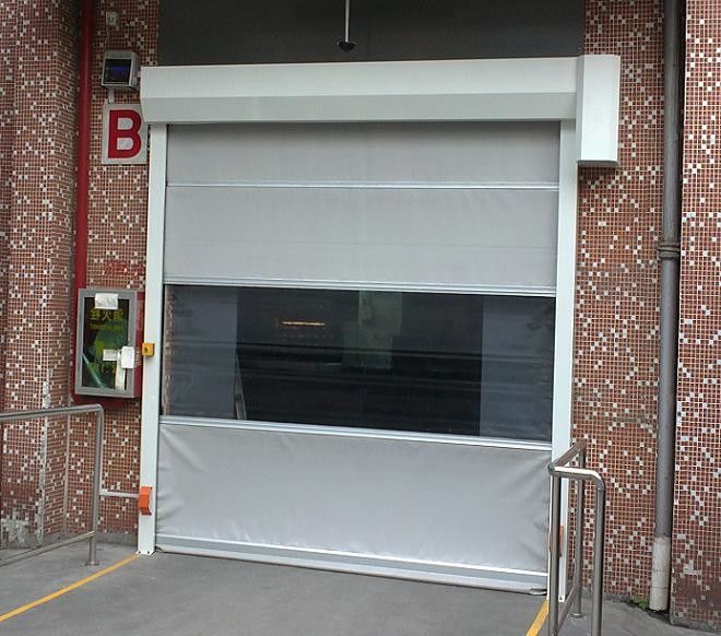 Fabrika Atölyesi için Otomatik Anti-statik PVC Yüksek Hızlı Kepenk Kapı / Hızlı Hızlı Kaydırma Kapı 3