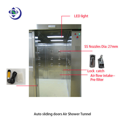 satın al UV Işık Üç Taraflı Üfleme ile Tek Kişilik Ayna SS304 Hava Duş Odası online manufacture