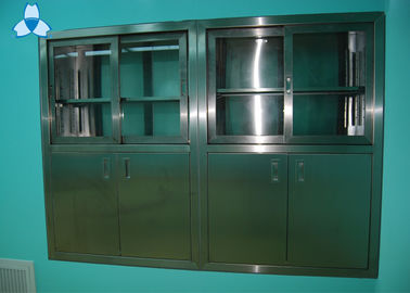 satın al Drug Storage Hospital Air Filter Stainless Steel Medical Cabinets With Manual Sliding Half - Glass Door online manufacture
